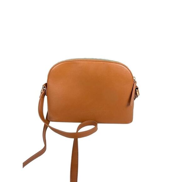 Kendall + Kylie Dome Crossbody Bag Cognac Brown Gold Accents Charm Small NWOT - Picture 3 of 7